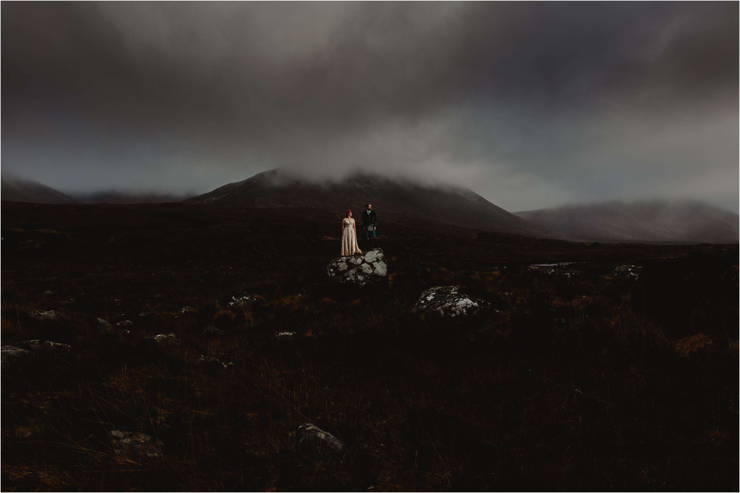 a creative photograph of a couple in the Isle of Skye UK wedding