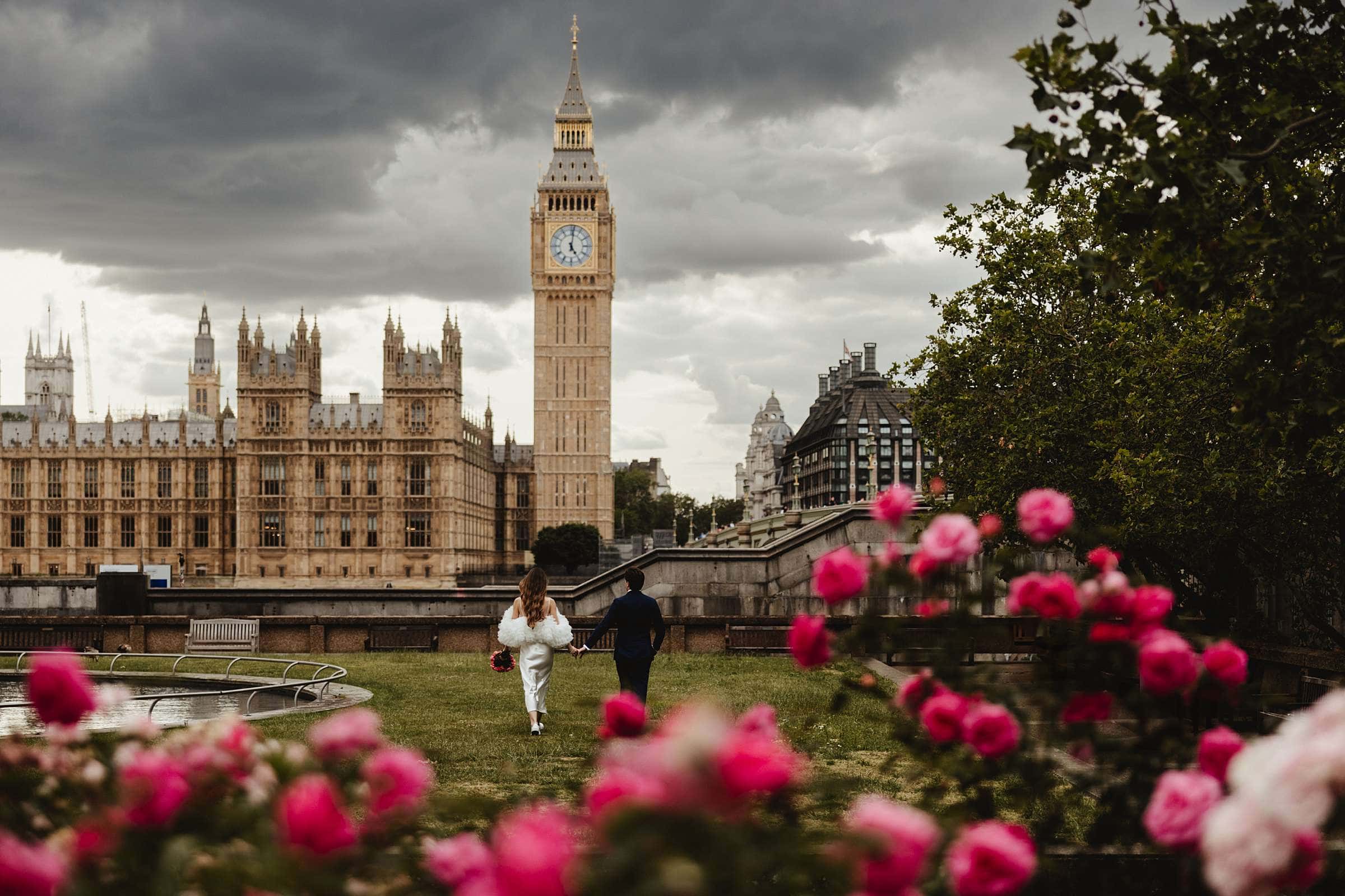 a creative London engagement photograph by Liam crawley